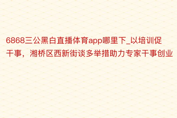 6868三公黑白直播体育app哪里下_以培训促干事，湘桥区西新街谈多举措助力专家干事创业