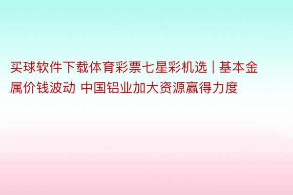 买球软件下载体育彩票七星彩机选 | 基本金属价钱波动 中国铝业加大资源赢得力度