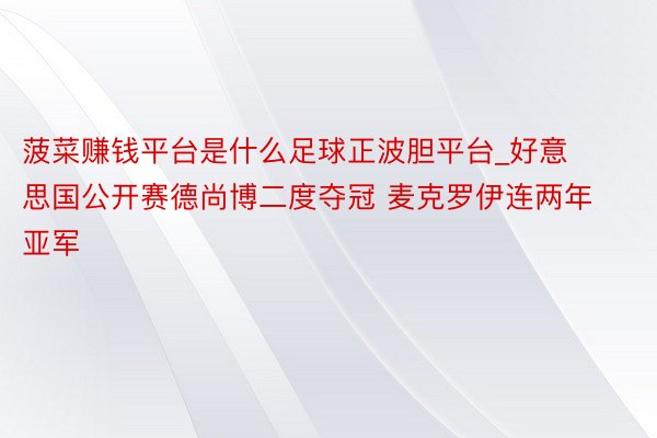 菠菜赚钱平台是什么足球正波胆平台_好意思国公开赛德尚博二度夺冠 麦克罗伊连两年亚军